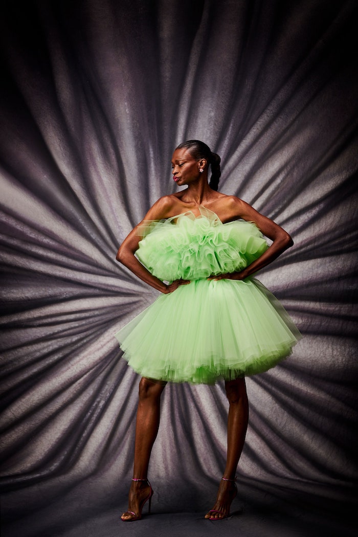 Strapless Layered Tulle Crop Top | Christian Siriano