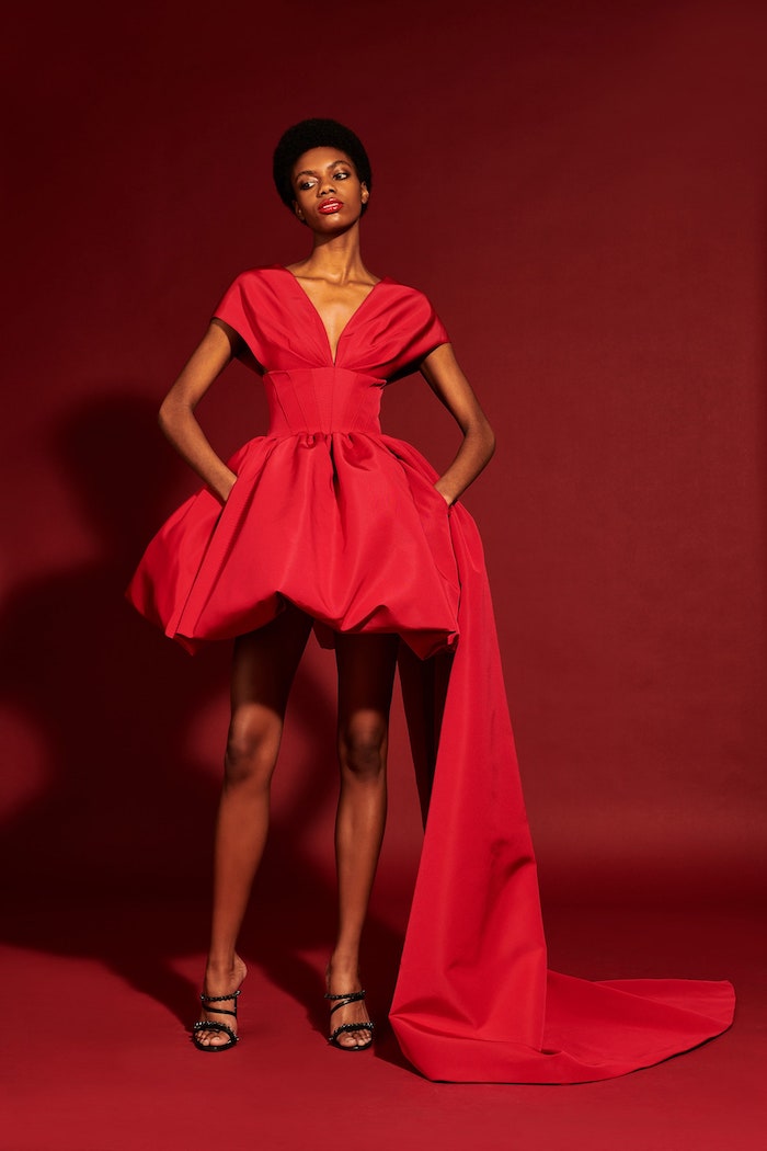 Off the Shoulder Corset Belt Bubble Party Dress | Christian Siriano Off the Shoulder Corset Belt Bubble Party Dress | Christian Siriano