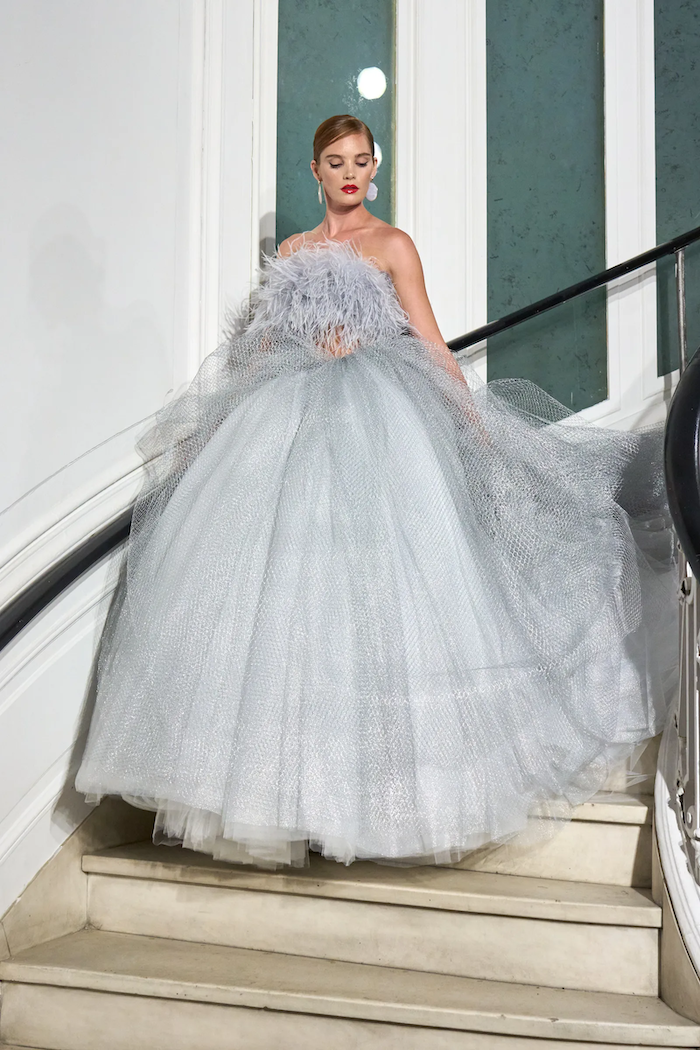 Silver Sparkle Mesh Ball Skirt Christian Siriano