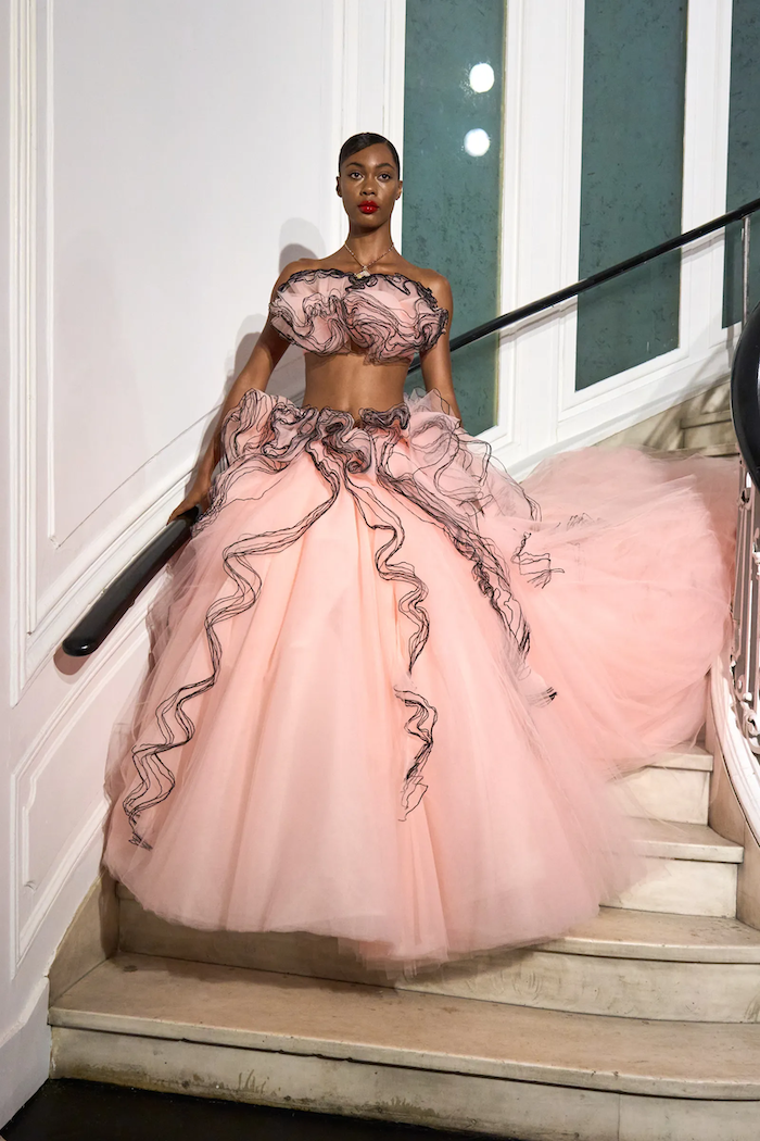 Blush Pink Ruffle Tulle Ball Skirt | Christian Siriano