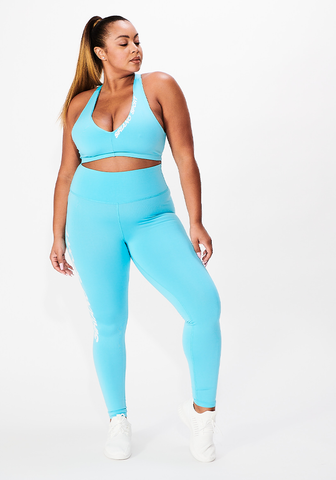 Siriano Sport V-neck Sports Bra in Teal