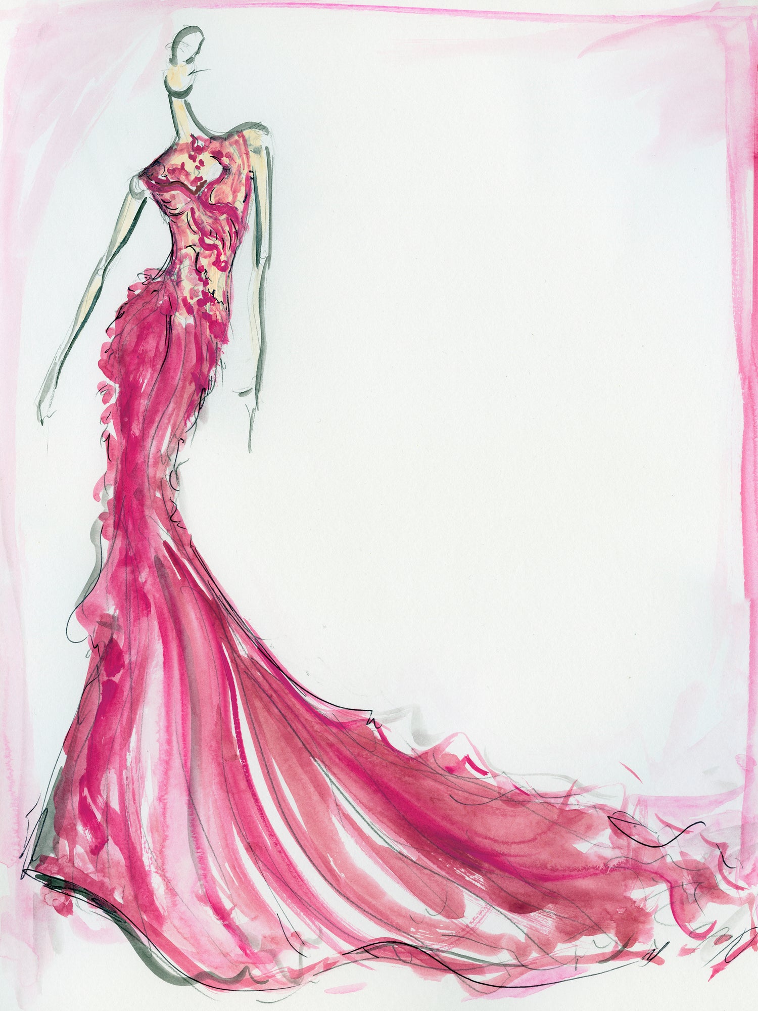 Fashion Designer Dress Sketch Stock Photo | Adobe Stock
