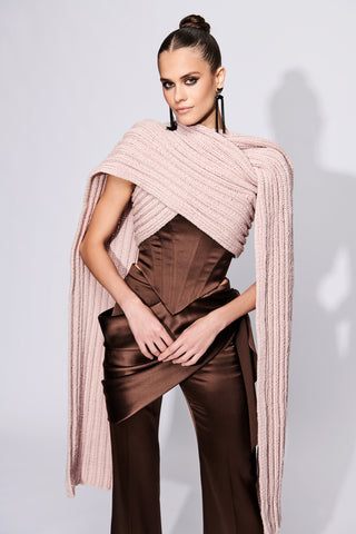Blush Cashmere Knit Wrap