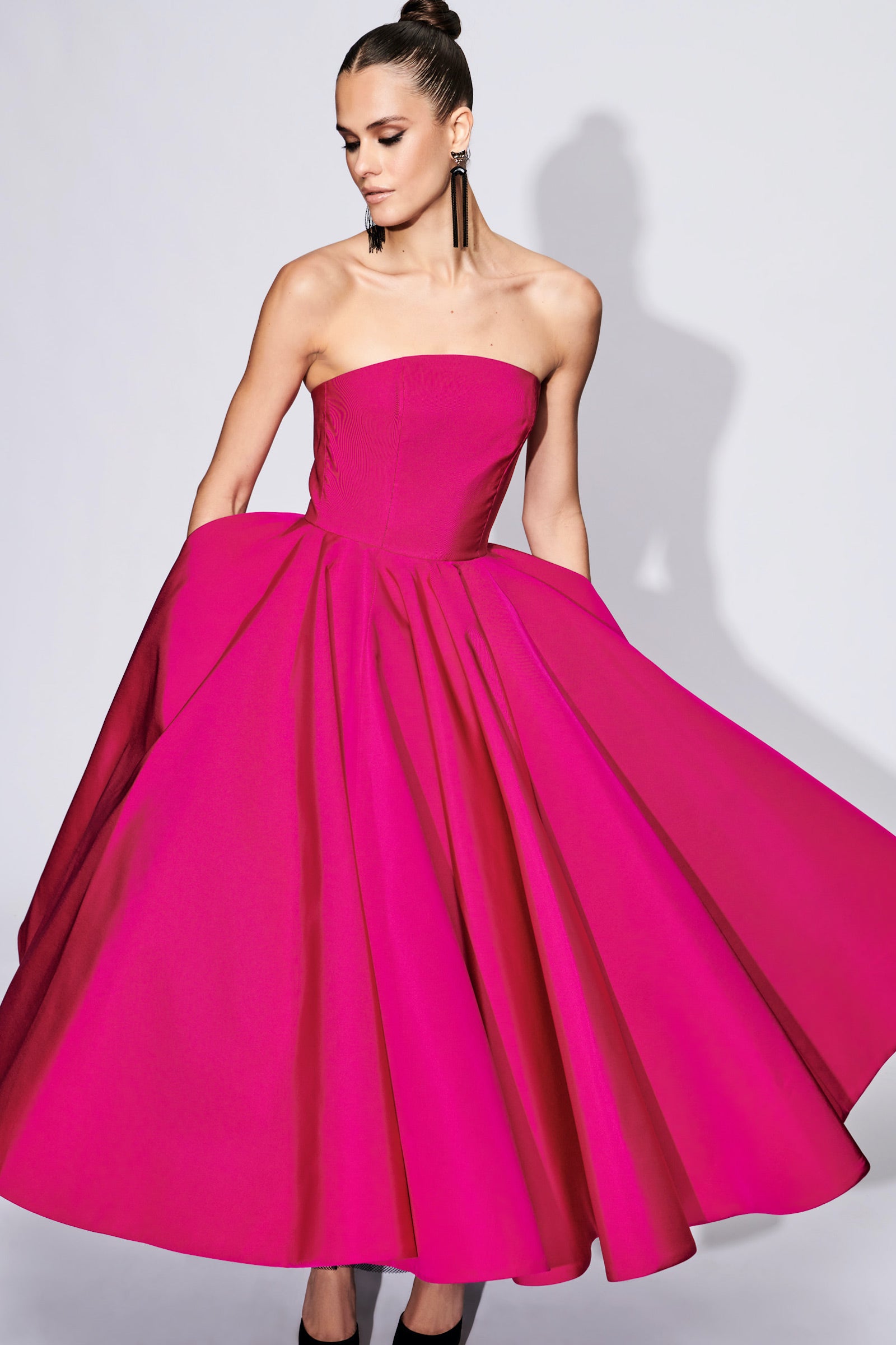 strapless tea length dress Strapless Tea Length Dress