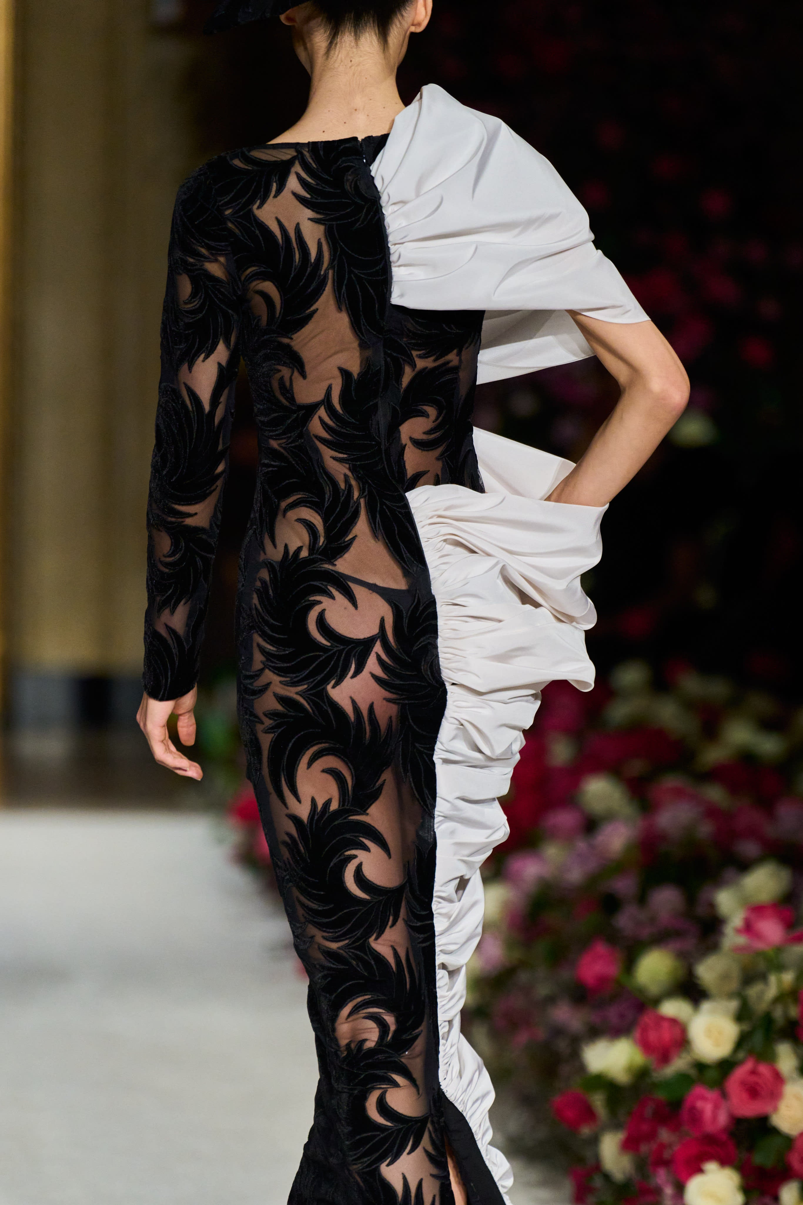velour drape shirring 【新品】celon dress Siriano Christian | Panel Faille Silk Draped with Gown Velvet Burnout ワンピース