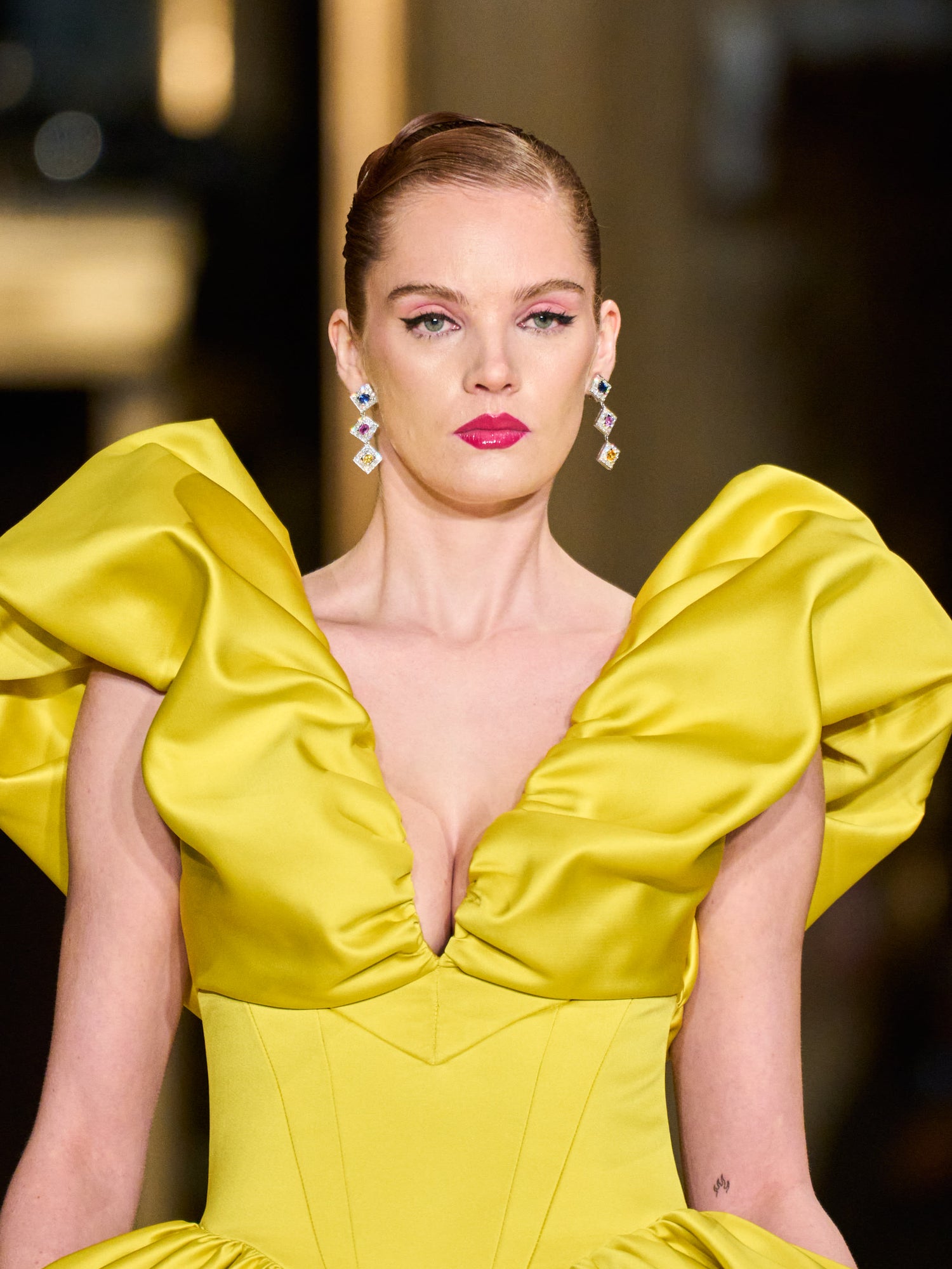 bubble dress fashion show Andrea Iyamah BAYO BUBBLE DRESS IN VIBRA PRINT