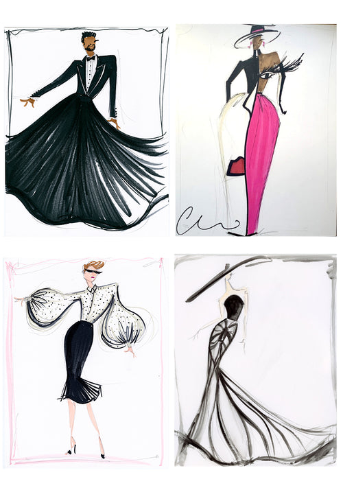 Christian Siriano | Fashion illustration vintage, Fashion art illustration,  Art dress