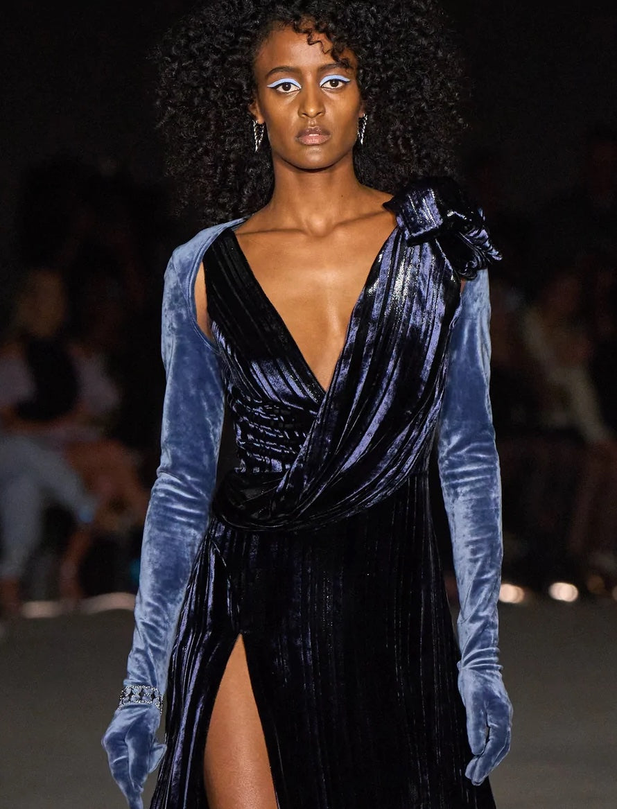 Light Blue Velvet Glove Shrug | Christian Siriano Light Blue Velvet Glove Shrug | Christian Siriano