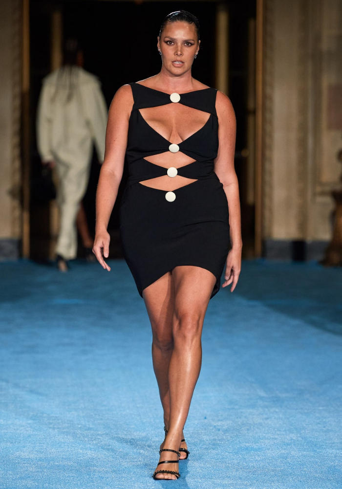 Cut Out Button Mini Dress Christian Siriano
